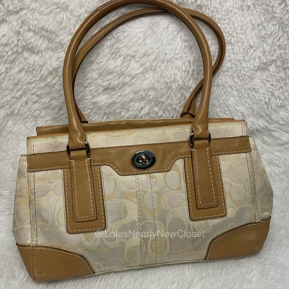 Coach Hampton Optic Signature Jacquard Satchell Bag